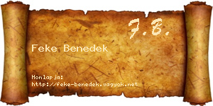 Feke Benedek névjegykártya
